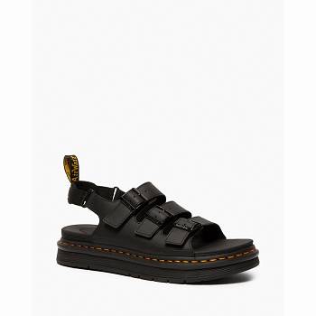 Dr Martens Soloman Kožené Strap - Cierne Sandale Panske, DR0158